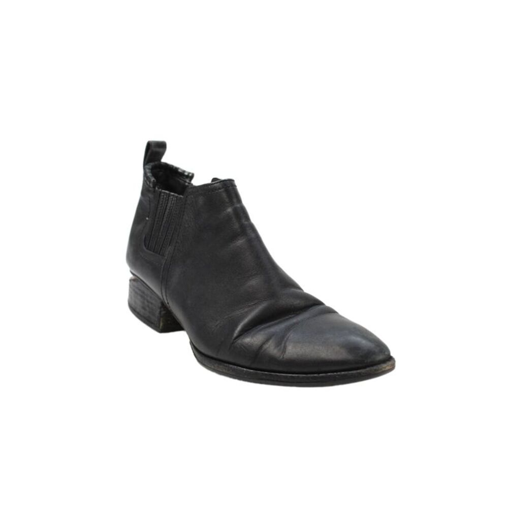 Alexander Wang Womens Slip On Block Heel Leather Ankle Boots Black Size 40.5